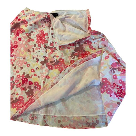 Kenneth Cole Women’s Size 12 A-Line Skirt Red/Pink Floral Cotton Side Zip - Picture 3 of 7